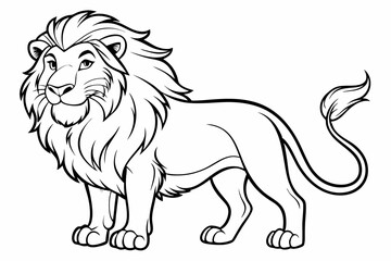 coloring page line art the king lion black vector