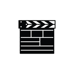 Clapperboard icon, symbolizing film production, creativity, and the start of a new scene.