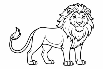 coloring page line art the king lion black vector