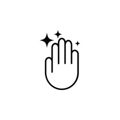Clean hands icon, symbolizing hygiene, health, and the importance of washing hands regularly.