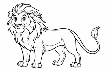 coloring page line art the king lion black vector
