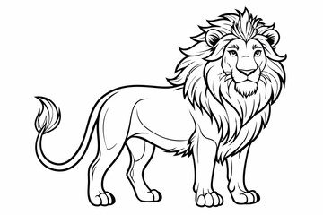 coloring page line art the king lion black vector
