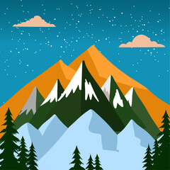 Obraz premium Winter high mountain landscape with snow. Wild environment view