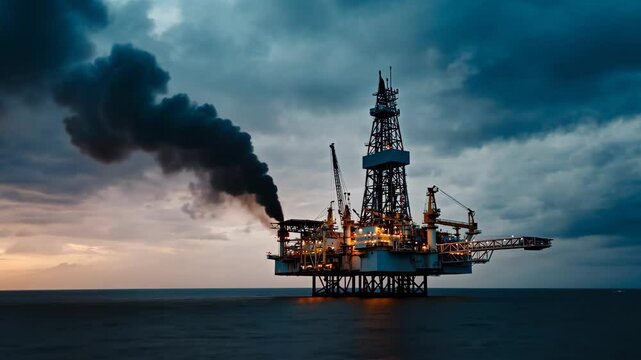 Oil field rig in the ocean