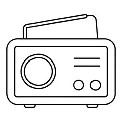 Fototapeta premium Minimalist Retro FM Radio Outline Illustration