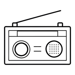 Obraz premium Minimalist Retro FM Radio Outline Illustration