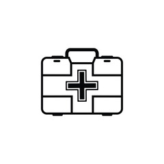 Obraz premium First aid box icon, representing emergency care, safety, and essential medical supplies.