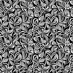 a black and white floral pattern