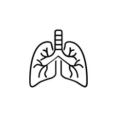 Obraz premium Icon of human lungs symbolizing health, respiratory system, and breathing function.