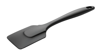 Fototapeta premium Black Silicone Spatula on White Background Perfect for Kitchen Utensils