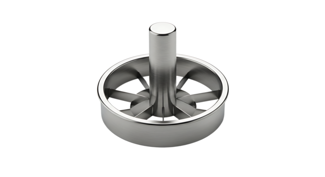 Stainless Steel Apple Corer on White Background Minimalist Kitchen Tool