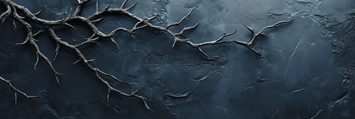 Skeletal Branches on Textured Dark Background