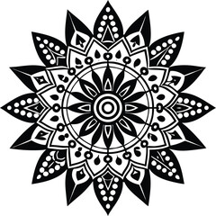black and white mandala