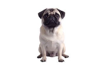 Fototapeta premium pug dog isolated on transparent background