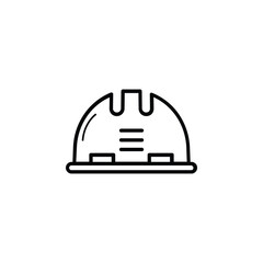 Construction safety helmet icon, symbolizing protection, safety, and worker security on-site.