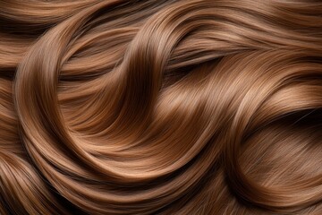 Fototapeta premium A beautiful brunette woman with long wavy hair is depicted in the portrait, Copycpase