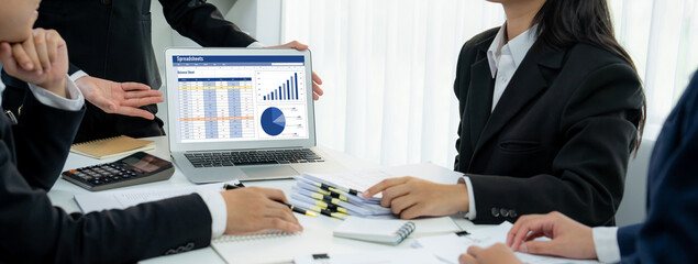 Spreadsheet document information financial startup concept. data and graphs in spreadsheet...