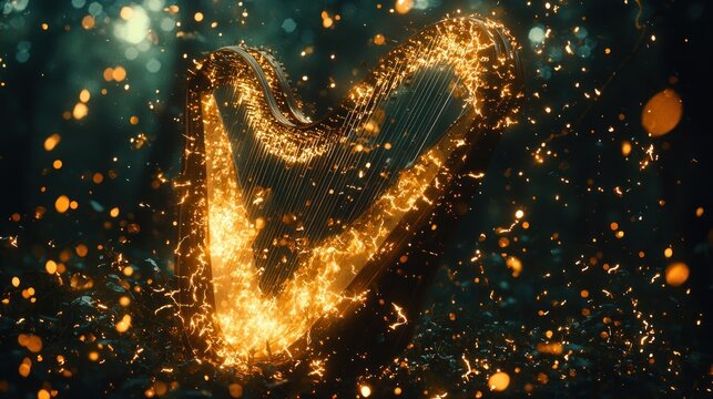 Harp of Fire: A Mystical Symphony in the Forest