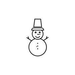 Cheerful snowman icon, symbolizing winter, holidays, and festive joy with a playful design.