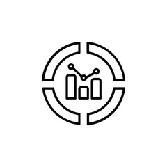 Statistical graphs icon, representing data analysis, trends, and insightful visual reporting.