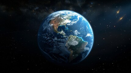 Obraz premium Earth from space showcases its beautiful ecosystems and highlights the need for environmental preservation