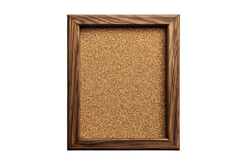 Fototapeta premium Rectangular cork board in a wooden frame isolated on transparent background