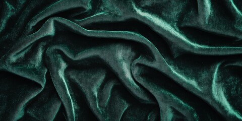 Deep teal velvet fabric drapes