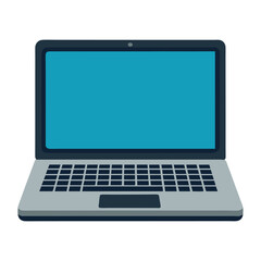 A Modern Minimalist Vector Illustration of Laptop on white background

