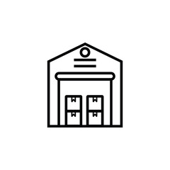 Warehouse storage icon, symbolizing organization, inventory management, and efficient space use.