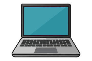 A Modern Minimalist Vector Illustration of Laptop on white background
