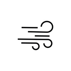 Wind icon, symbolizing nature, movement, and the power of air in environmental processes.