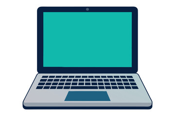 A Modern Minimalist Vector Illustration of Laptop on white background
