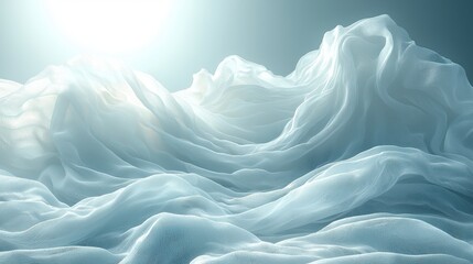Obraz premium A canvas of ethereal light and white textures, a symphony of shapes and hues that dance in the air, evoking a sense of mystery and tranquility. 