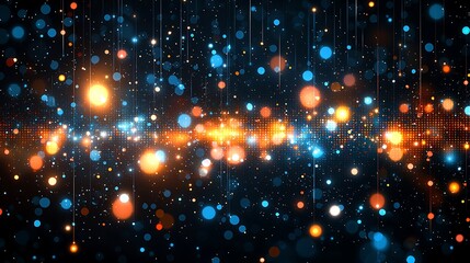 Fototapeta premium Glowing Particles Abstract Background Image