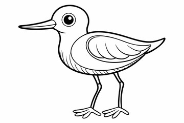 coloring page line art the little sandpiper black vector