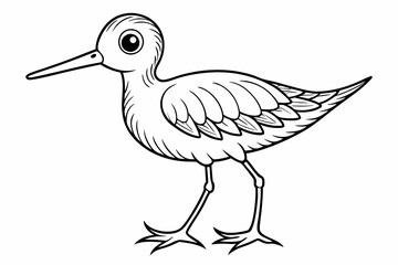 coloring page line art the little sandpiper black vector