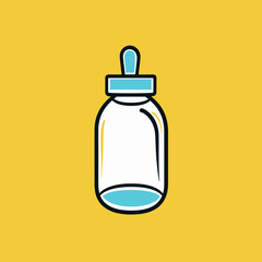 Milk bottle logo design for baby vector template