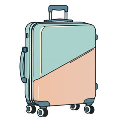 modern travel suitcase cartoon vector illustration