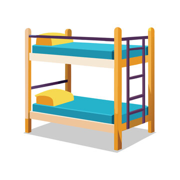 A vector illustration of furniture bunk bed for children on white background