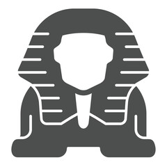 Swinx statue solid icon, egyptian history concept. Vector graphics. Stone monument, culture sign on white background, glyph style icon for mobile or web design.