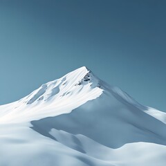 Fototapeta premium Snowy mountain peak against a clear sky. Vast expanse of pristine white snow