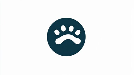 Simple and Modern Paw Print Logo Design for Pet Industry, Animal Care, or Veterinary Services Representing Loyalty, Love, and Compassion for Pets