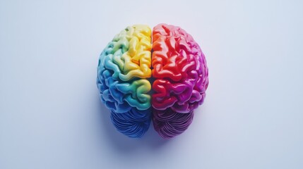 Colorful Brain Model Displaying Creativity and Intelligence