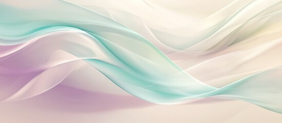 Fototapeta premium A smooth abstract background with lines and organic shapes in shades of light lavender, turquoise, and soft cream