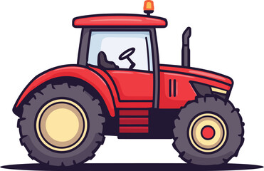 Obraz premium High Quality Tractor Icon And Vector Illustration Featuring a Detailed Farming Tractor Logo Vehicle Design, Perfect for Agricultural and Rural Industry Concepts.