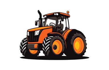 Obraz premium High Quality Tractor Icon And Vector Illustration Featuring a Detailed Farming Tractor Logo Vehicle Design, Perfect for Agricultural and Rural Industry Concepts.