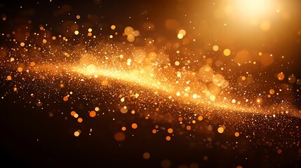 Fototapeta premium Golden Glitter Particles Abstract Background
