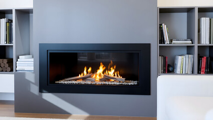 living room with fireplace