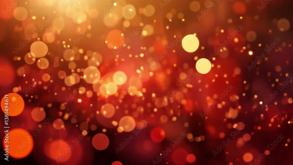 Poster festive glow beautiful bokeh lights in warm red and orange create enchanting background texture for 
