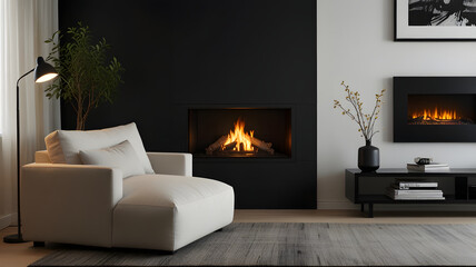 living room with fireplace